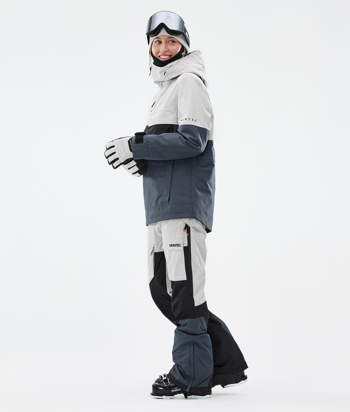Montec Dune W Ski Jacket Women Light Grey/Black/Metal Blue