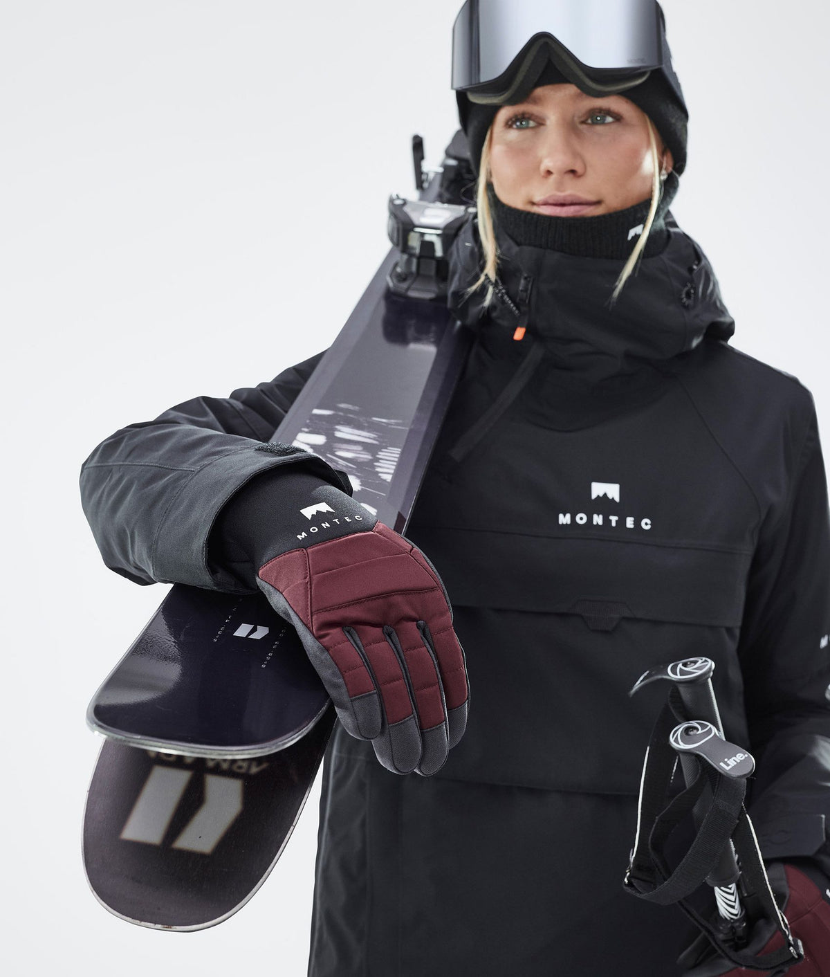 Montec Kilo 22 Ski Gloves Burgundy