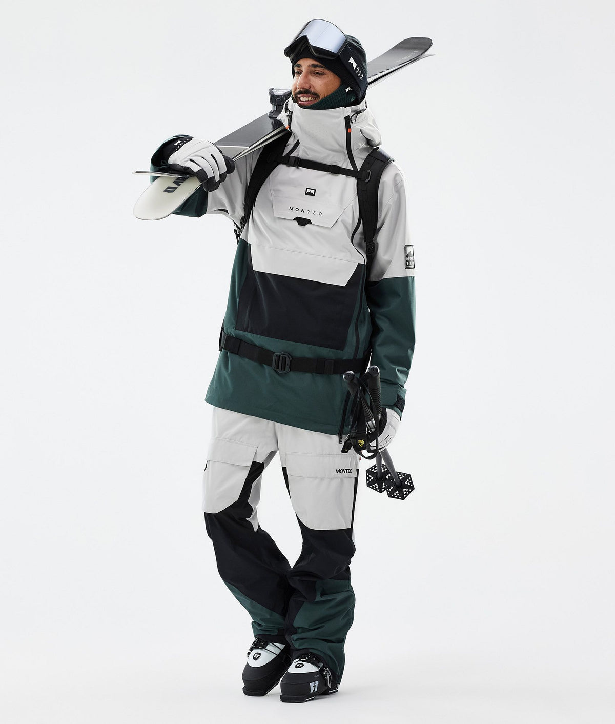 Montec Fawk Ski Pants Men Light Grey/Black/Dark Atlantic