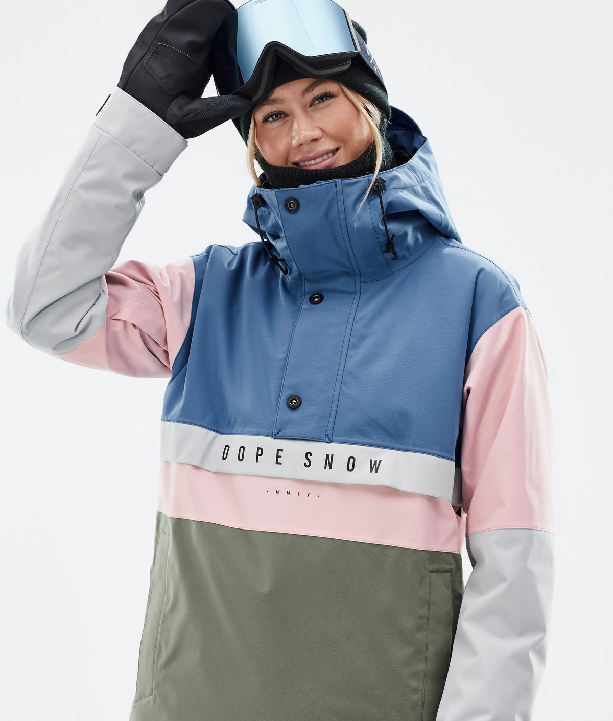 Dope Legacy Track W Snowboard Jacket Women Blue Steel/Light Grey/Soft Pink/Greenish