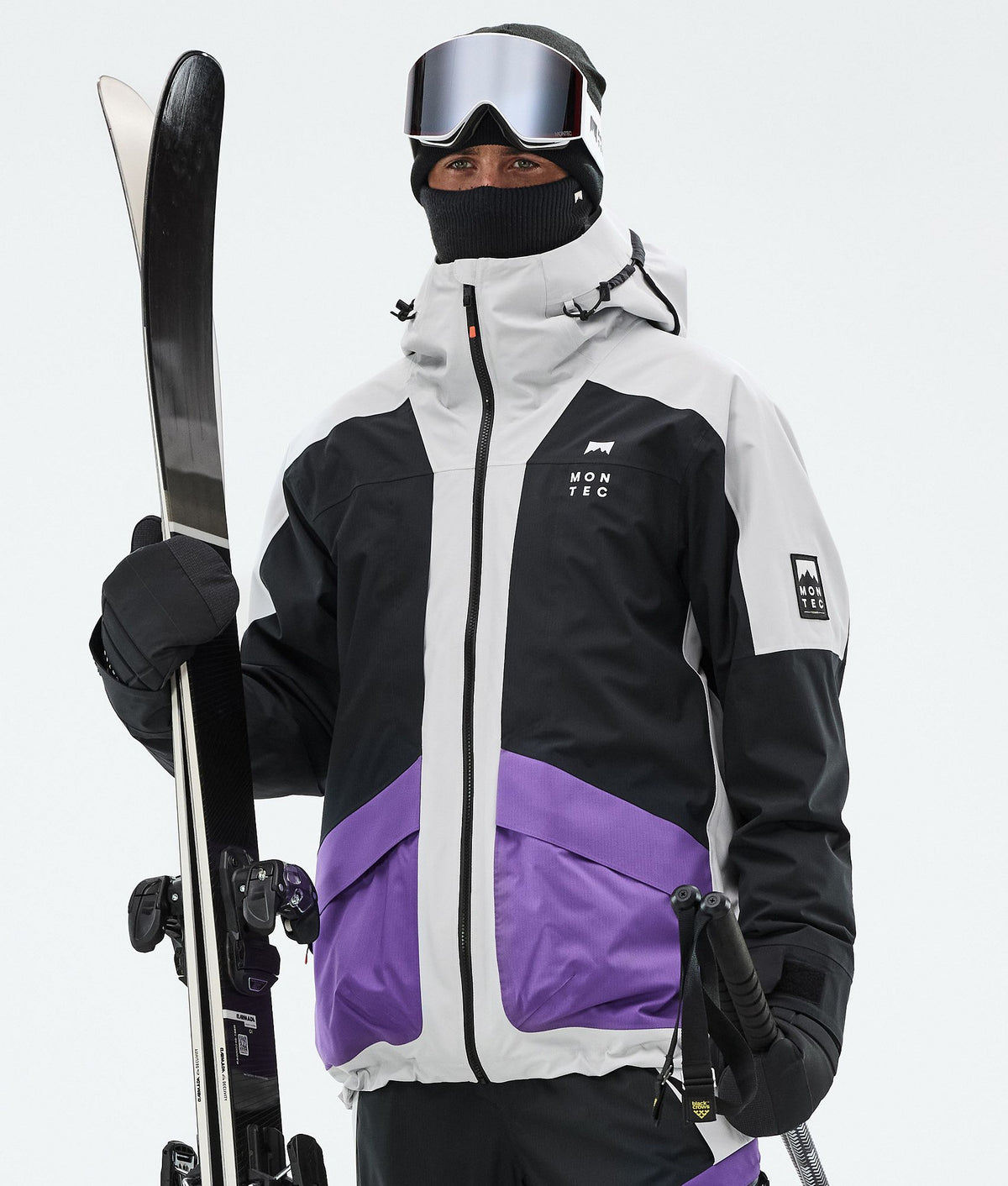 Montec Morpheus Ski Jacket Men Light Grey/Black/Vivid Purple