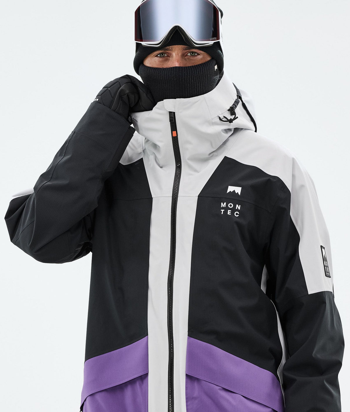 Montec Morpheus Ski Jacket Men Light Grey/Black/Vivid Purple