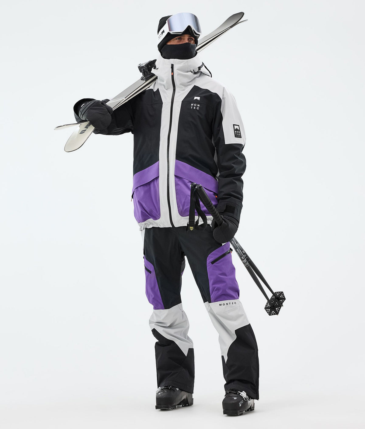 Montec Morpheus Ski Jacket Men Light Grey/Black/Vivid Purple