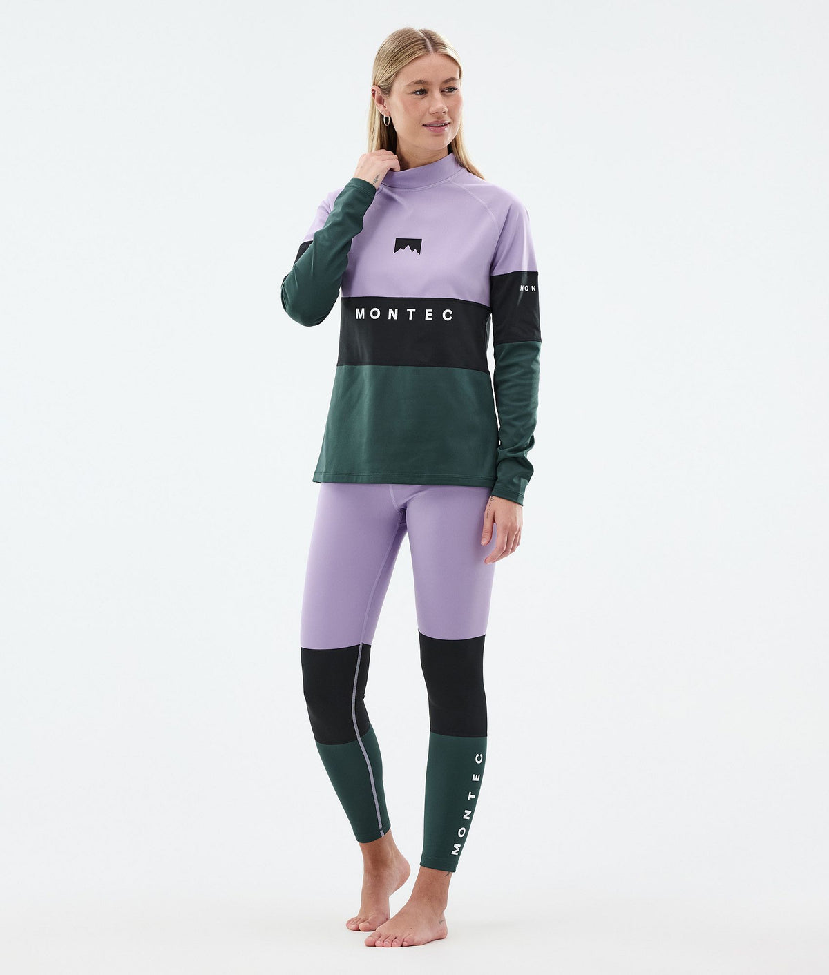 Montec Alpha W Base Layer Top Women Faded Violet/Black/Dark Atlantic