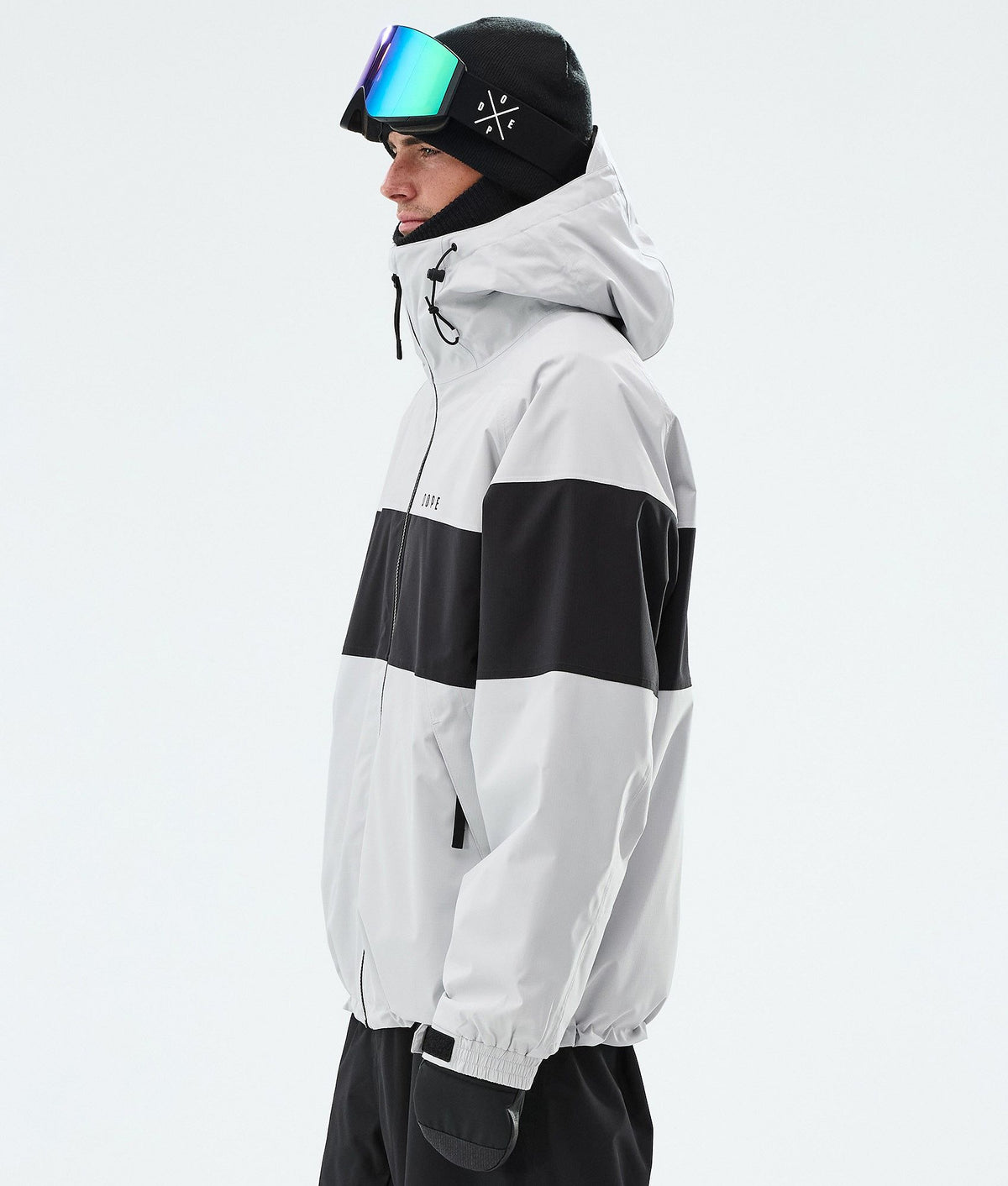 Dope Spartan Snowboard Jacket Men Stripe Light Grey/Black