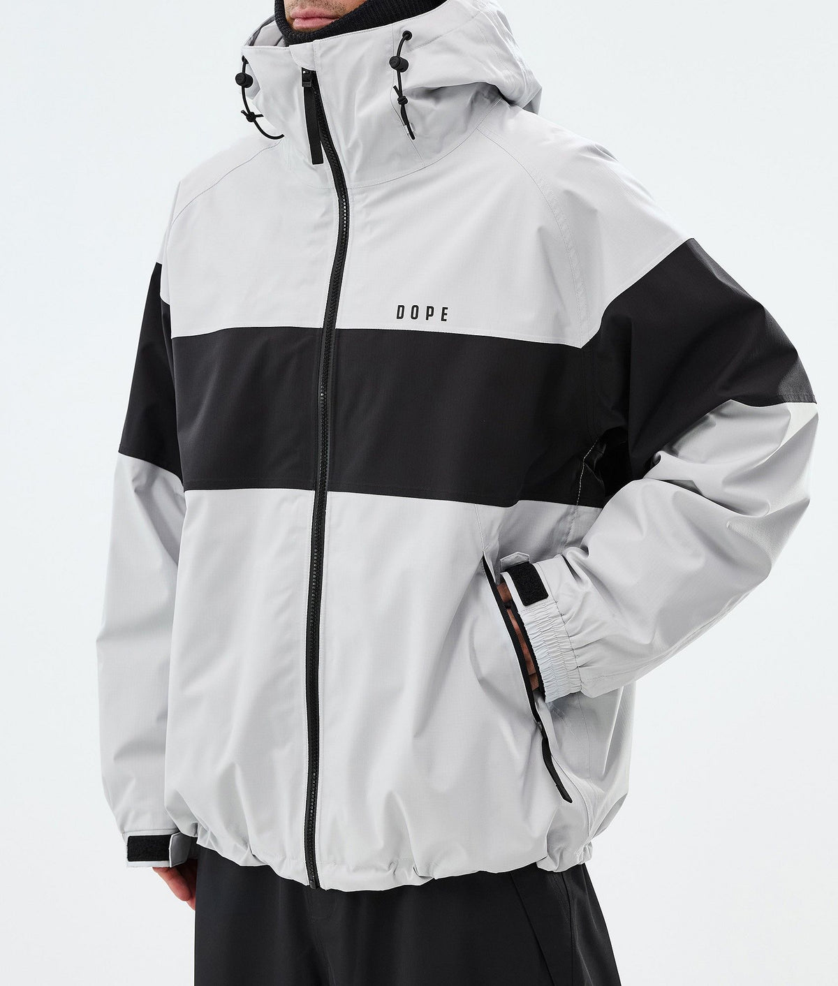 Dope Spartan Snowboard Jacket Men Stripe Light Grey/Black