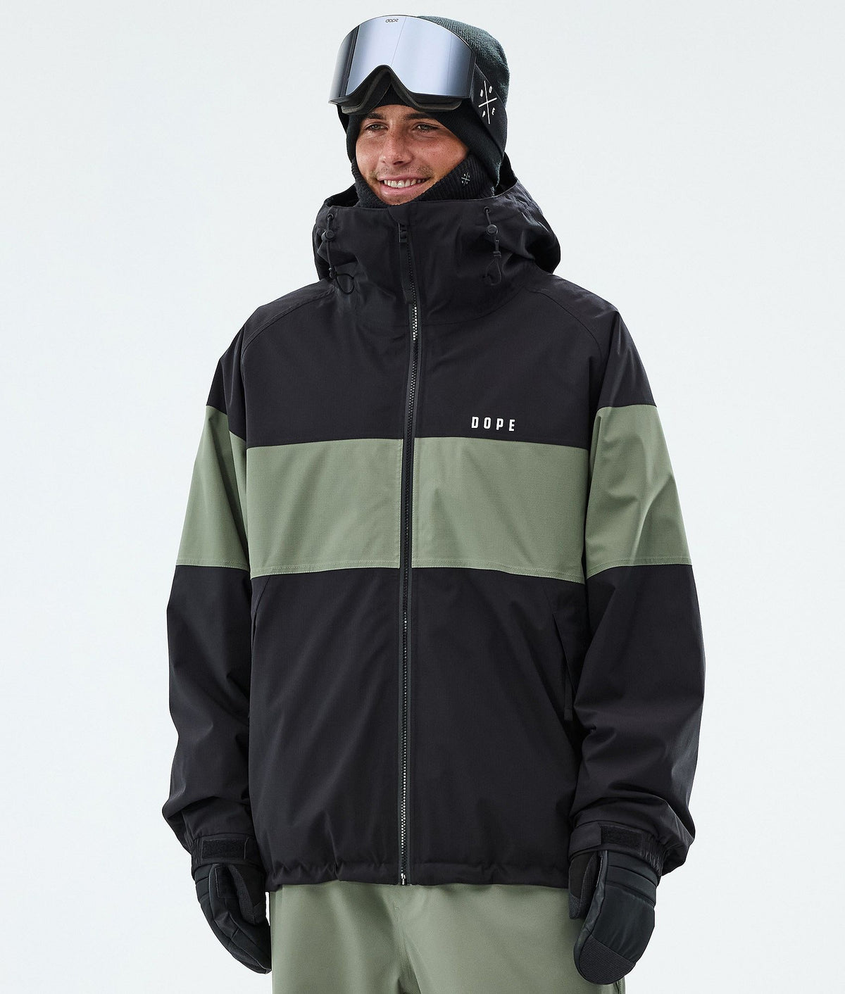 Dope Spartan Snowboard Jacket Men Stripe Black/Moss Green