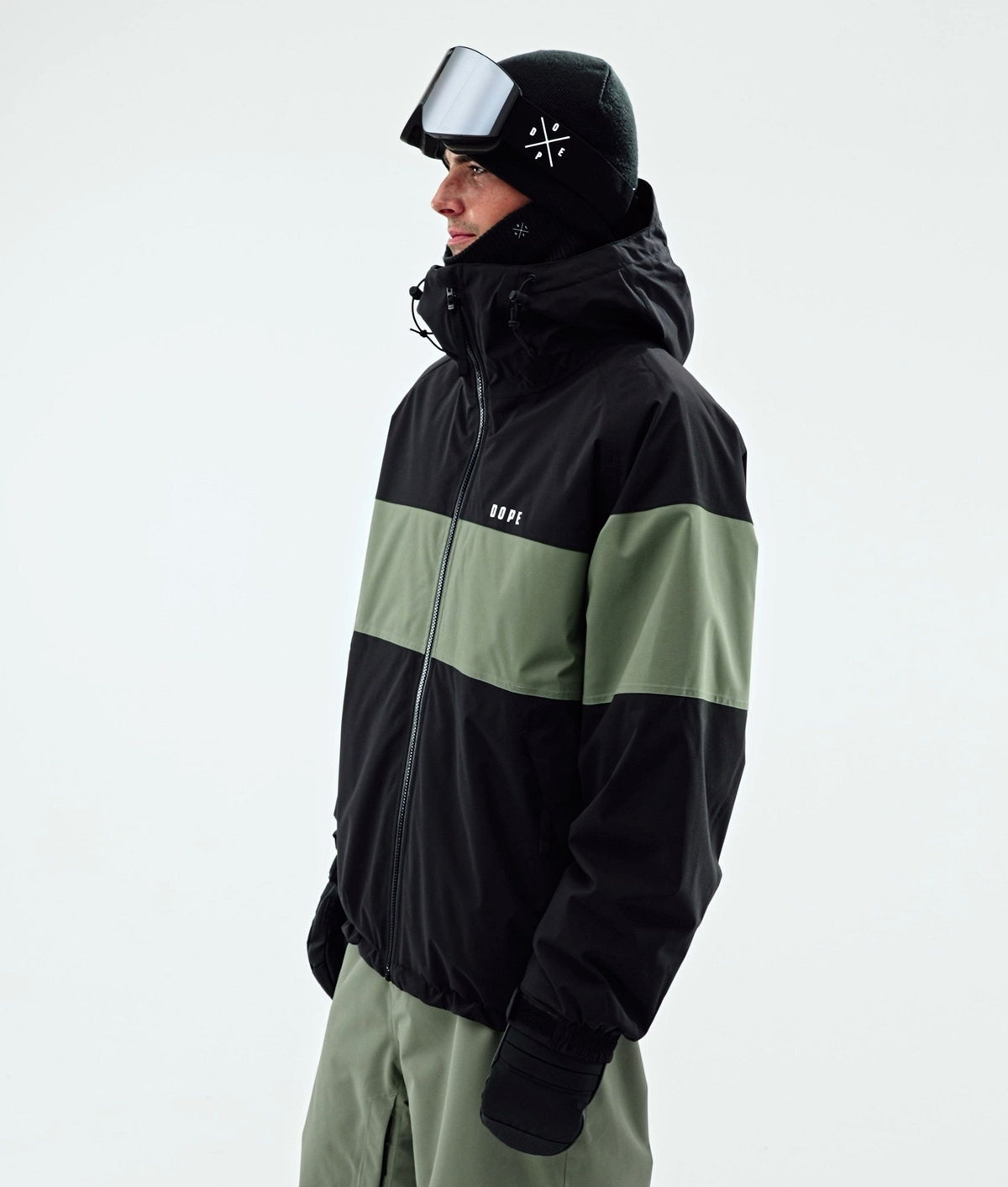 Dope Spartan Snowboard Jacket Men Stripe Black/Moss Green