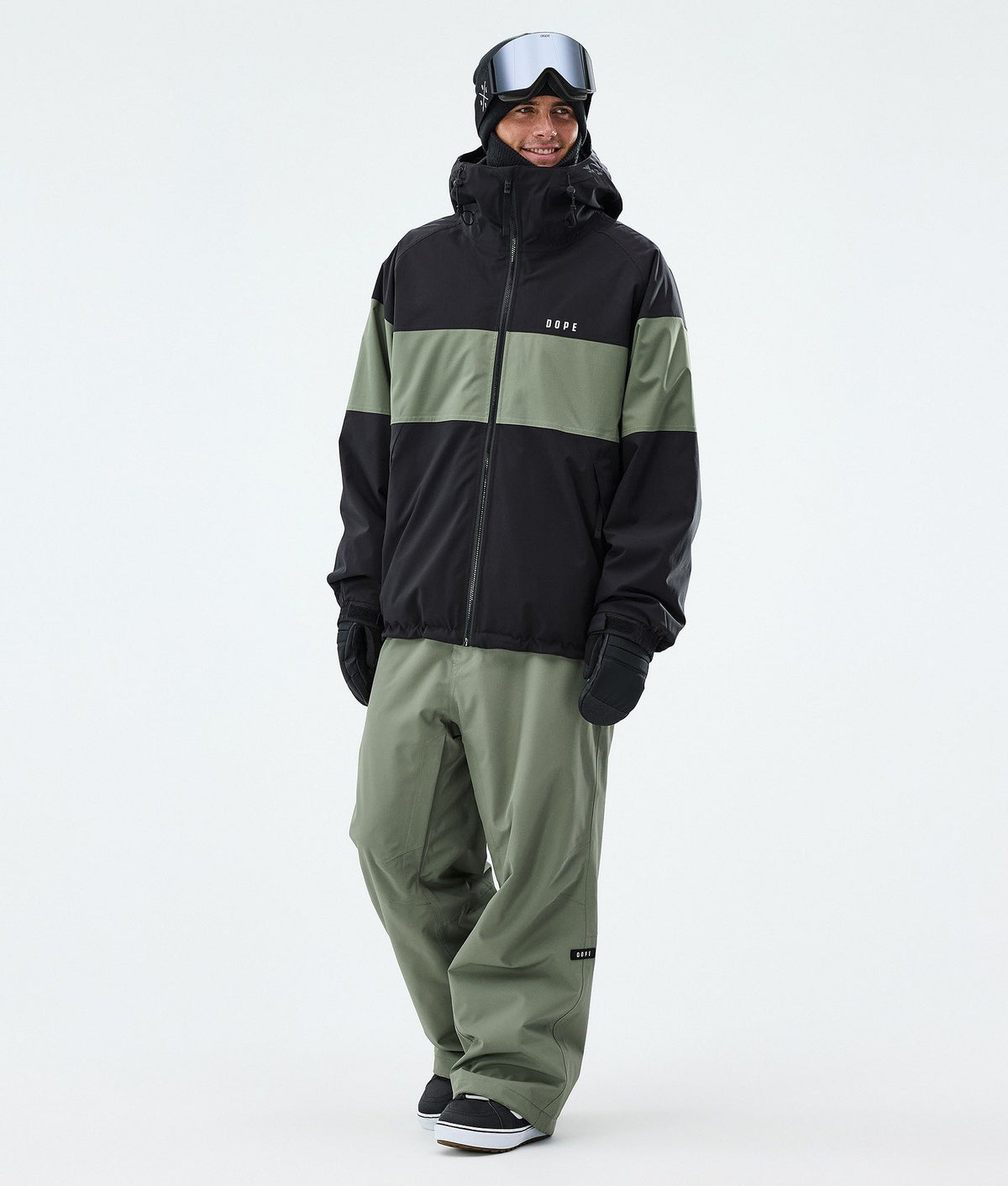 Dope Spartan Snowboard Jacket Men Stripe Black/Moss Green