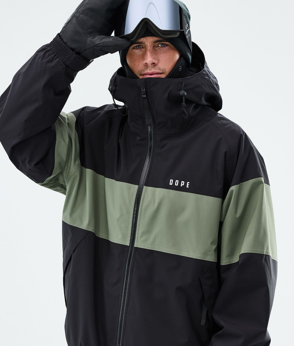 Dope Spartan Snowboard Jacket Men Stripe Black/Moss Green