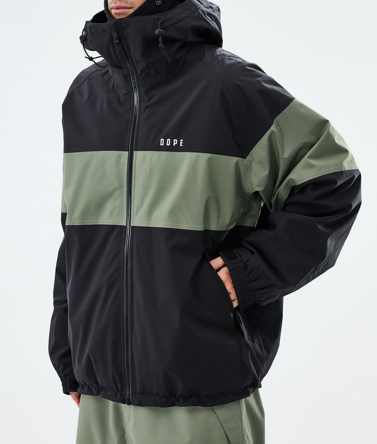 Dope Spartan Snowboard Jacket Men Stripe Black/Moss Green