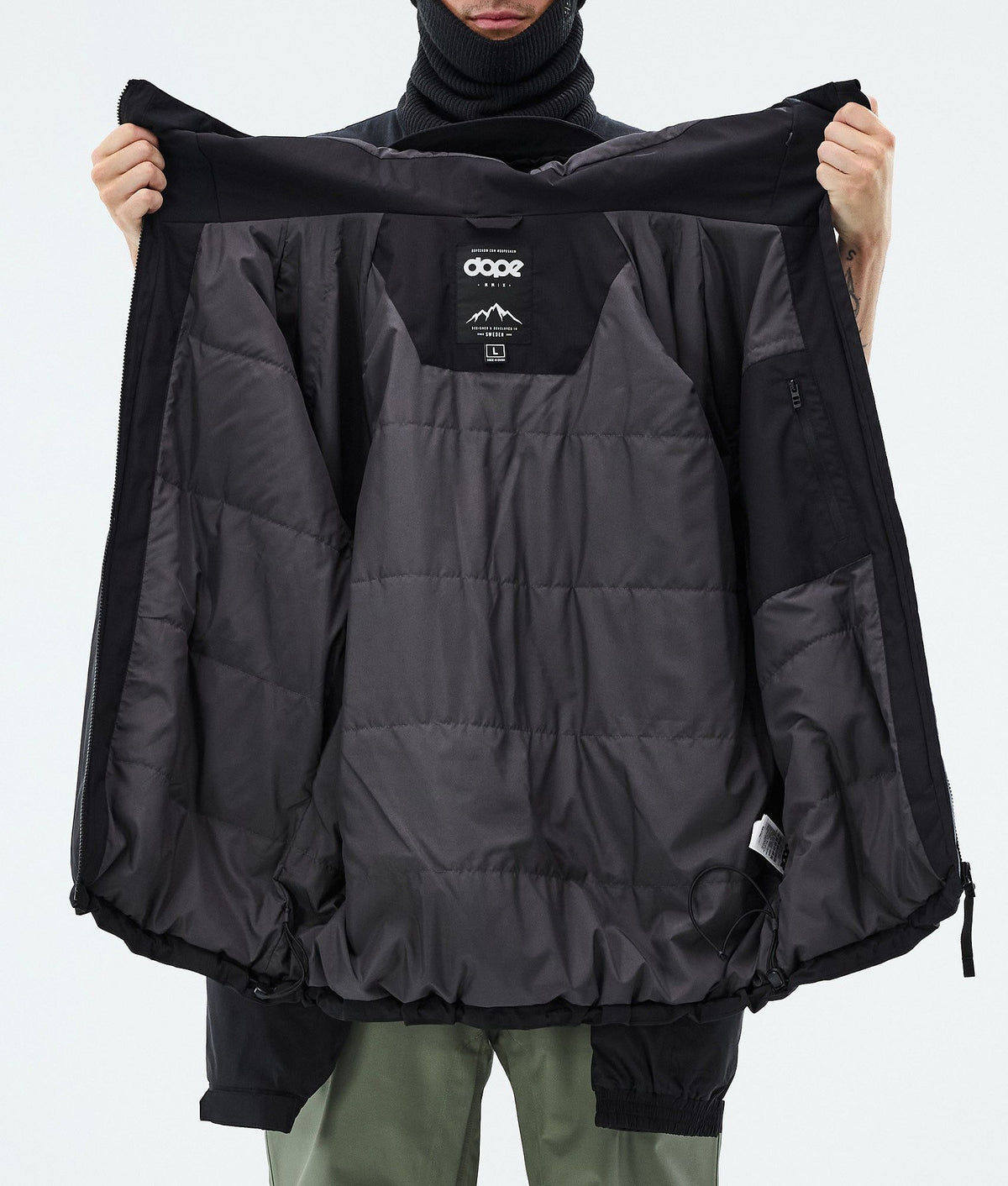 Dope Spartan Snowboard Jacket Men Stripe Black/Moss Green