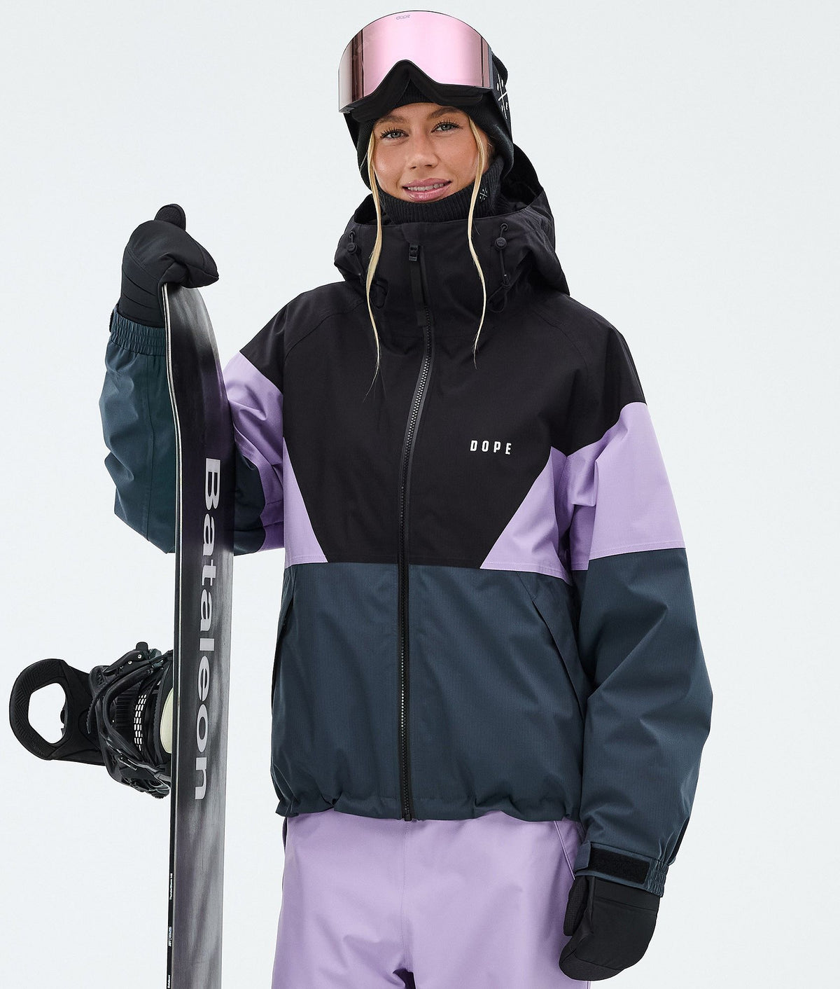 Dope Spartan W Snowboard Jacket Women Sport Black/Faded Violet/Metal Blue
