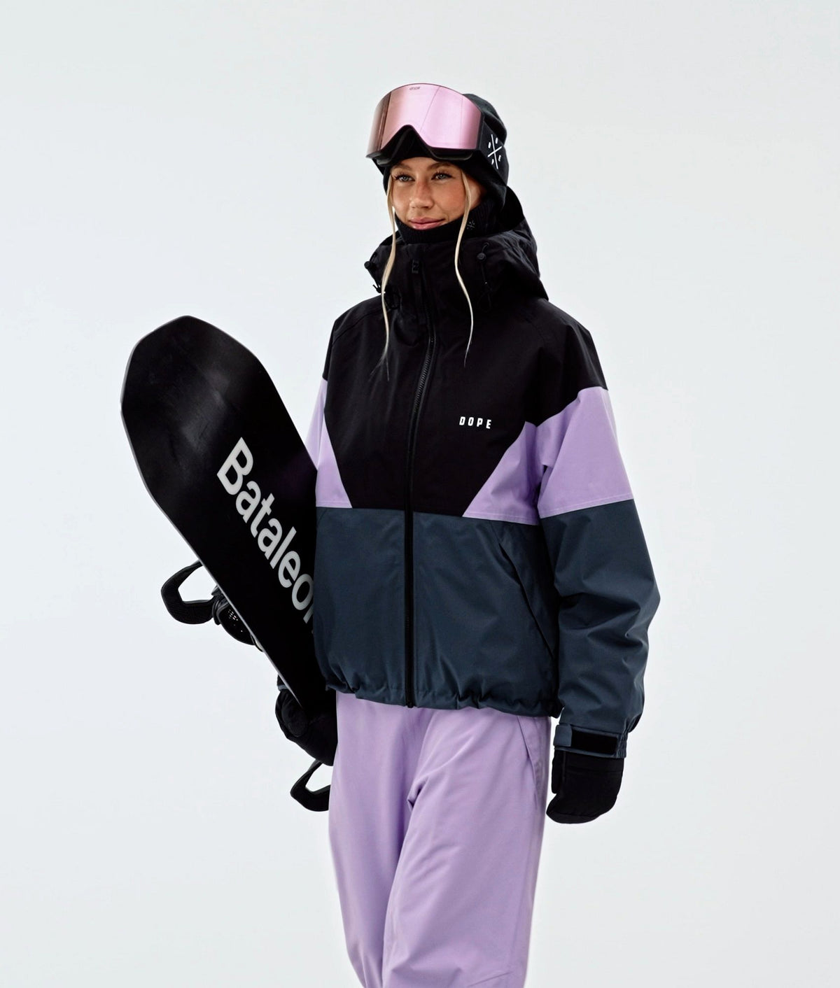 Dope Spartan W Snowboard Jacket Women Sport Black/Faded Violet/Metal Blue