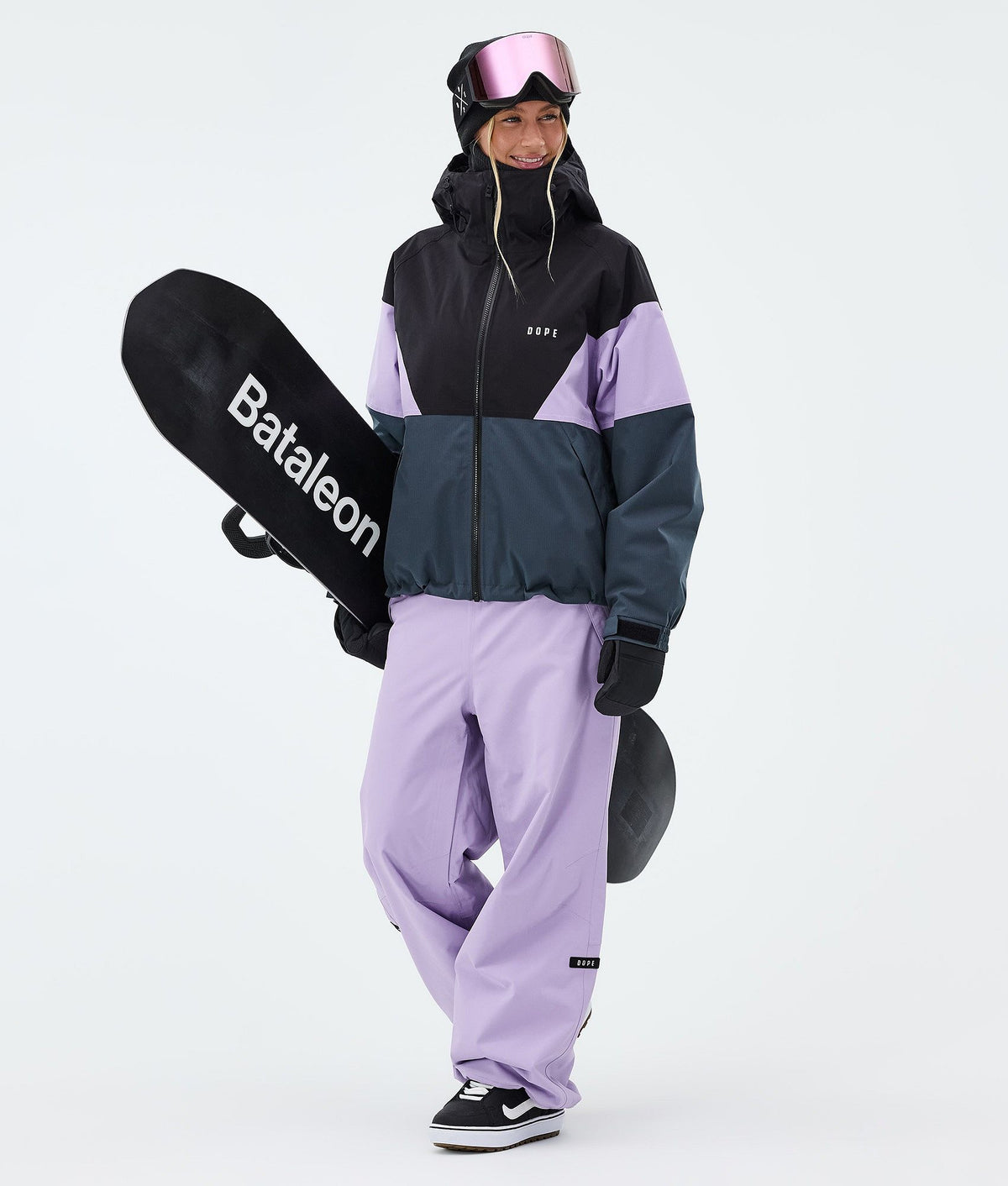 Dope Spartan W Snowboard Jacket Women Sport Black/Faded Violet/Metal Blue