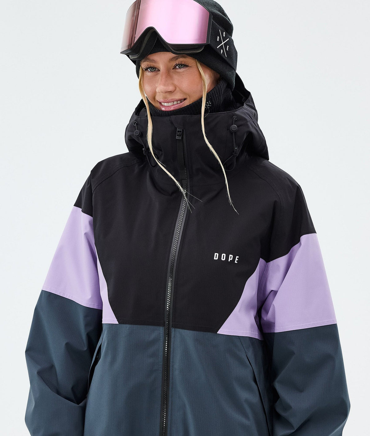 Dope Spartan W Snowboard Jacket Women Sport Black/Faded Violet/Metal Blue