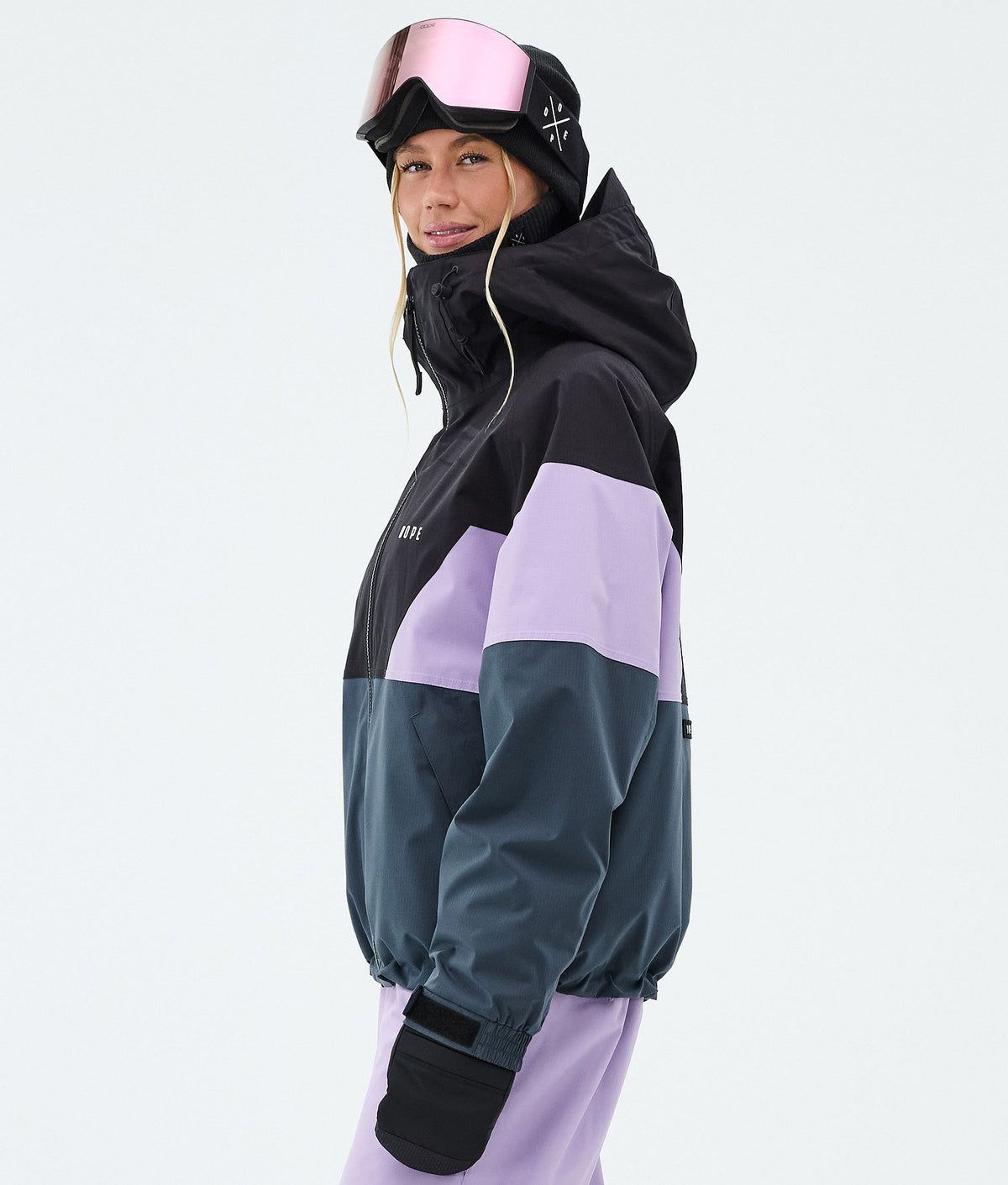Dope Spartan W Snowboard Jacket Women Sport Black/Faded Violet/Metal Blue