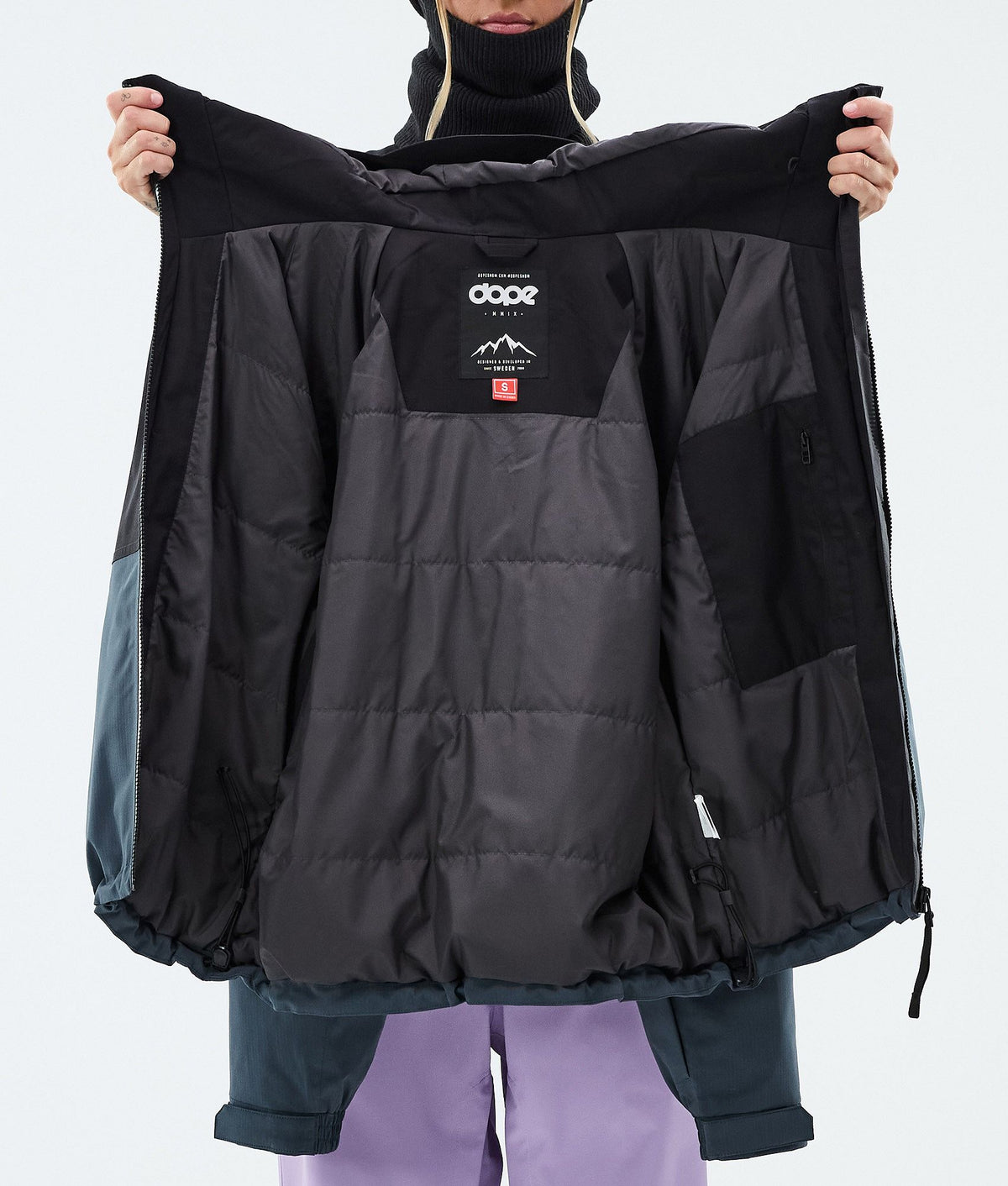 Dope Spartan W Snowboard Jacket Women Sport Black/Faded Violet/Metal Blue