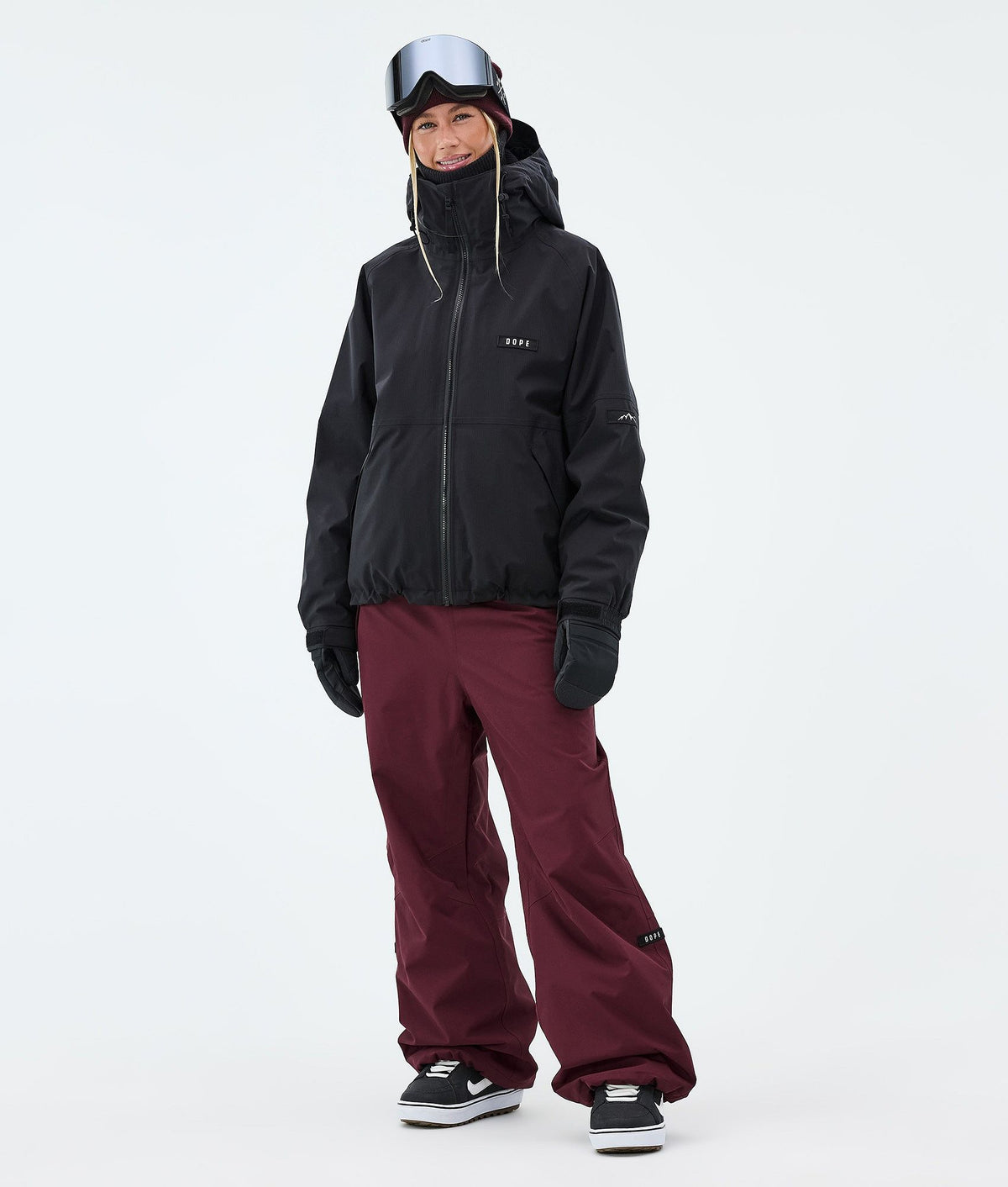 Dope Big W Snowboard Pants Women Burgundy