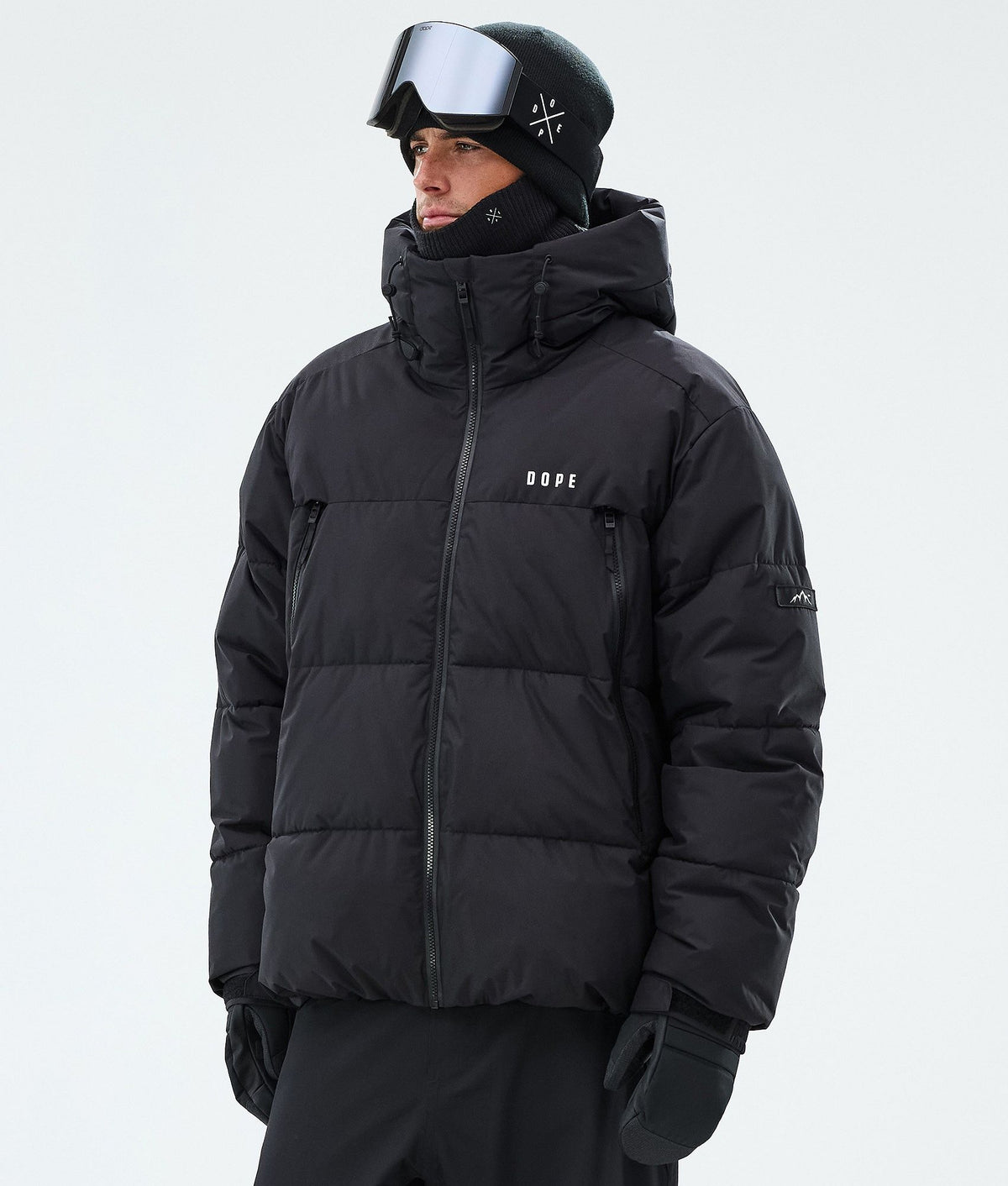 Dope Puffer Snowboard Jacket Men Black