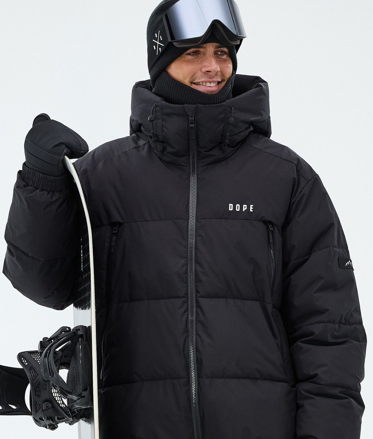 Dope Puffer Snowboard Jacket Men Black