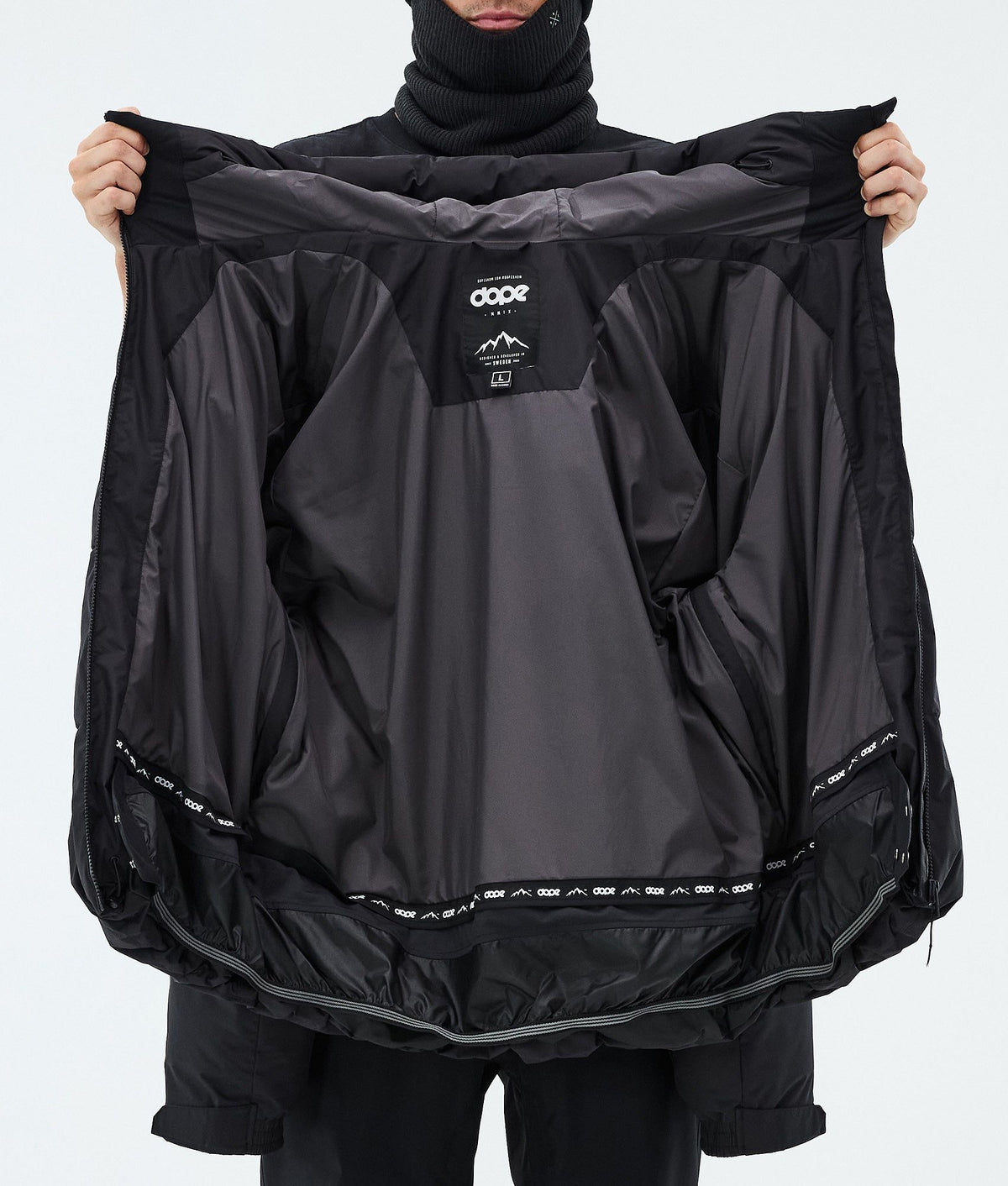 Dope Puffer Snowboard Jacket Men Black