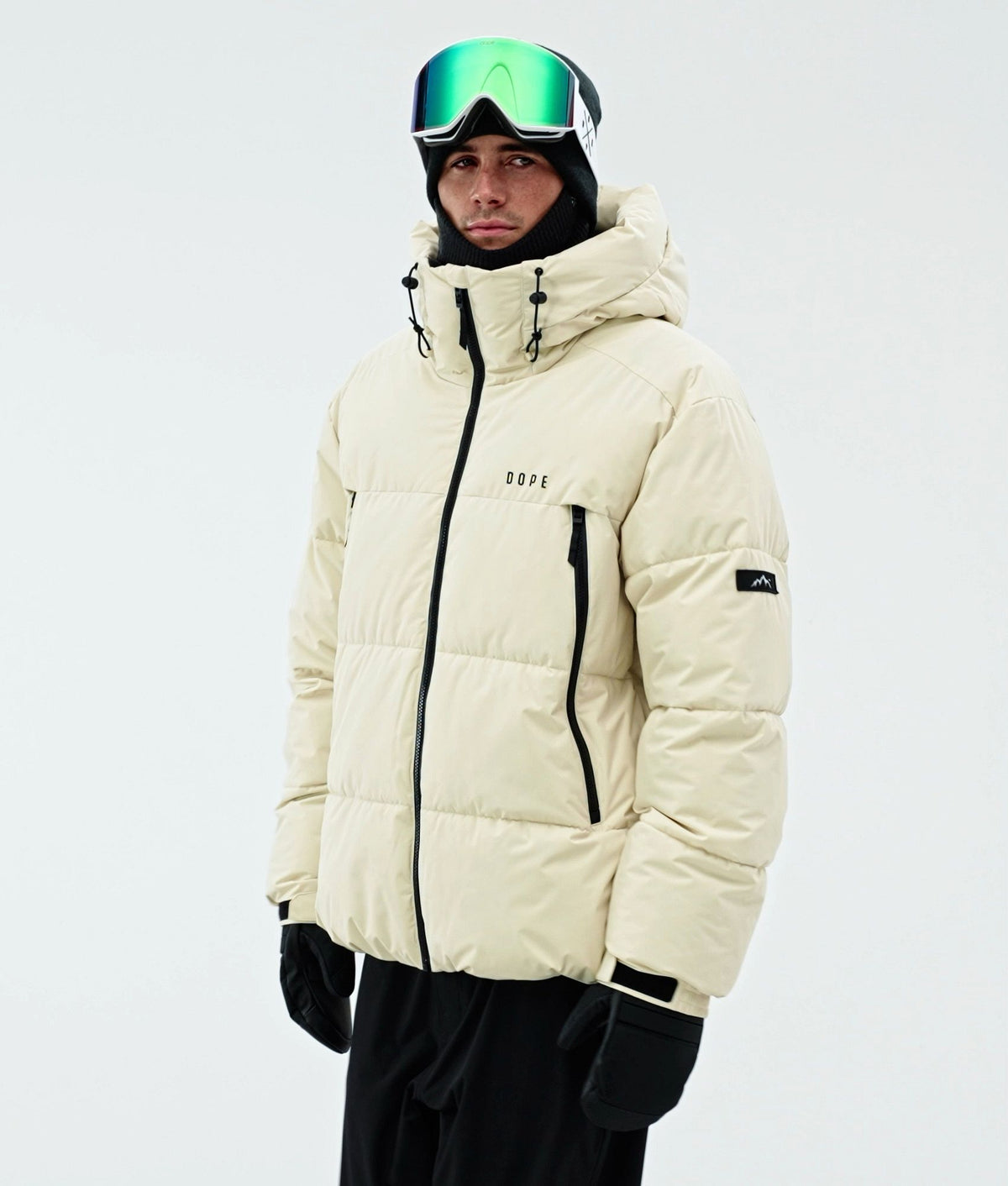 Dope Puffer Snowboard Jacket Men Dirty White